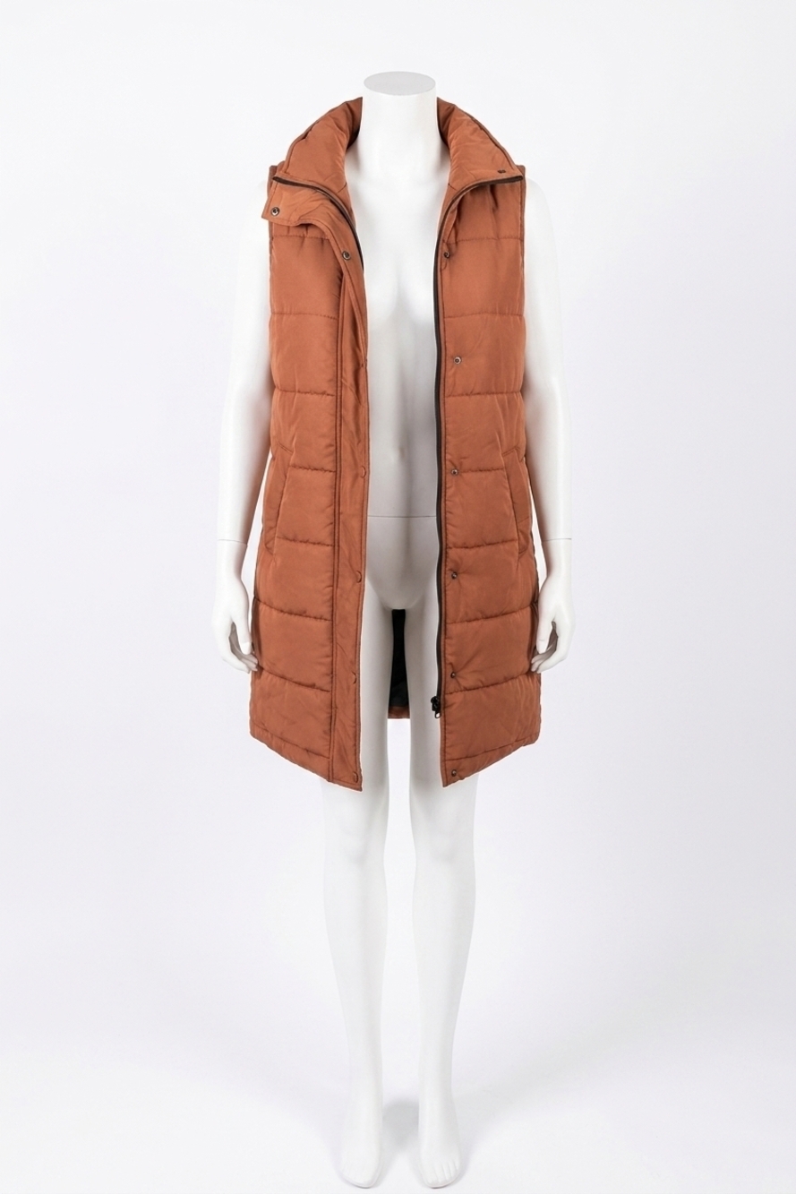 NEW MICHELLE MAE harlow long vest in cinnamon